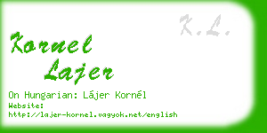 kornel lajer business card